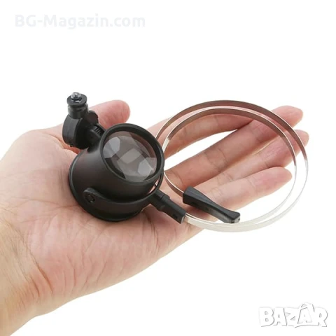 Професионална мощна увеличителна лупа глава за око с LED осветление часовникарска бижутерска лед, снимка 5 - Други инструменти - 50921213