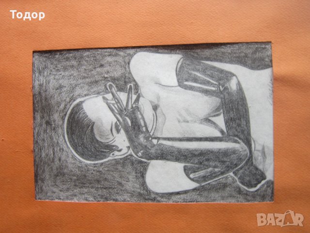 Рисувана картина Еротика подписана , снимка 2 - Картини - 32089364