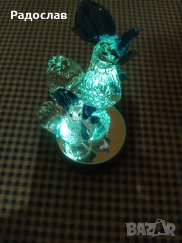 светеща стъклена статуетка Петел, снимка 5 - Статуетки - 54284141