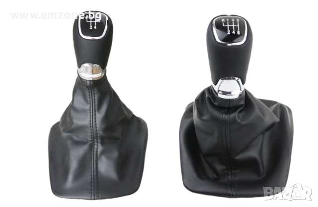 Кожена топка с маншон за скоростен лост за Шкода Skoda Octavia 2 2004-2011 с 5/6 ск.
