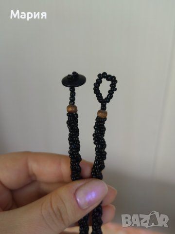 Колие за Висулка Декоративно Мъниста Гердан Черен цвят Бижу, снимка 7 - Колиета, медальони, синджири - 38235724
