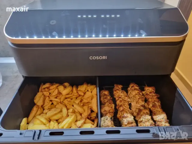 Фритюрник с горещ въздух Cosori Dual Blaze TwinFry , 10L, Черен * Безплатна доставка * Гаранция 2г., снимка 2 - Фритюрници - 48343357