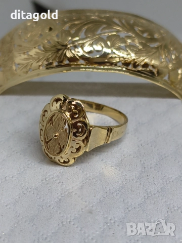 Нов 14К златен пръстен, български модел, 4.95 гр цена 860 лв, снимка 3 - Пръстени - 52721514