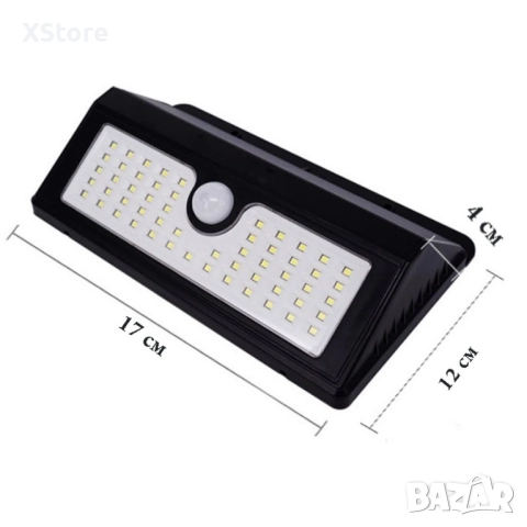 Соларна LED лампа с 55 диода, силна светлина, снимка 6 - Лед осветление - 51956994