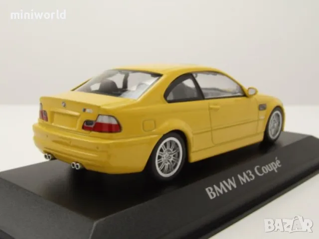 BMW M3 E46 Coupe 2001 - мащаб 1:43 на Maxichamps моделът е нов в PVC дисплей-кейс, снимка 3 - Колекции - 49565307