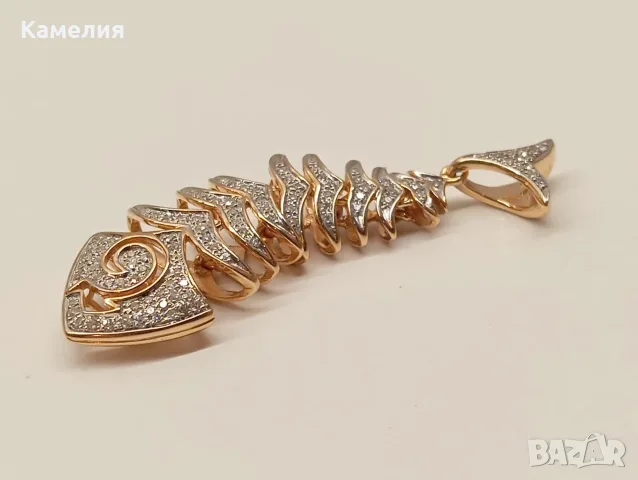 Руско злато. Висулка с брилианти , снимка 8 - Колиета, медальони, синджири - 56233128