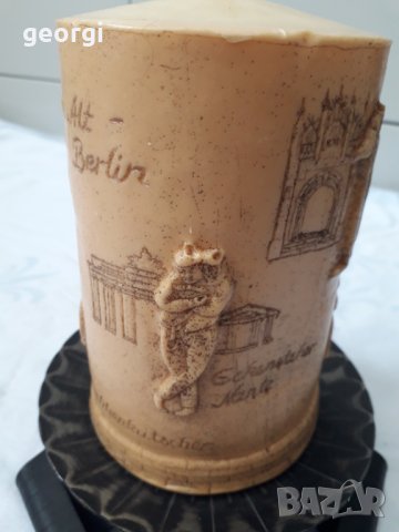 Метален свещник с голяма декоративна свещ, снимка 3 - Декорация за дома - 31579057