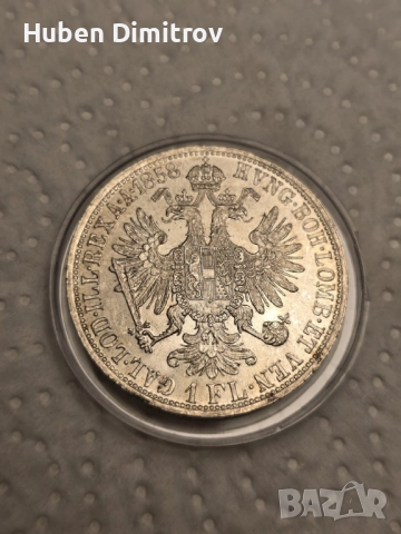Австрия 1 Флорин 1858 буква А, снимка 2 - Нумизматика и бонистика - 52435178