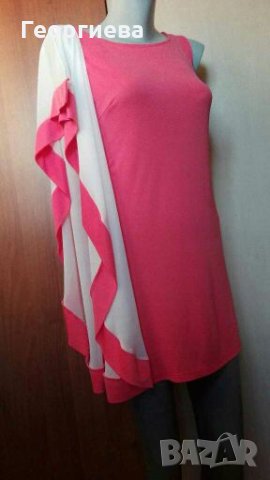 Прекрасна италианска рокля, цвят корал🍀👗M, M/L🍀👗арт.636, снимка 3 - Рокли - 29693057