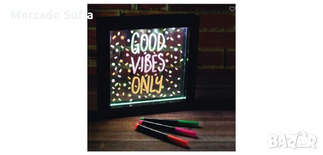 Светещо табло за съобщения с неонови маркери, снимка 2 - Лед осветление - 34162276