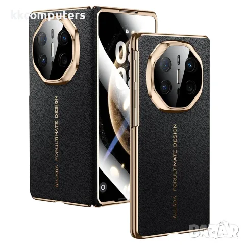 SULADA за Huawei Mate X6 Магнитен Калъф от Естествена Телешка Кожа с AR Скрийн Протектор от Закалено