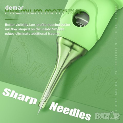 EZ игли за патрони за татуировки - 16 бр. #12 (1RL) SMP стандартна кръгла подложка 0,35 мм OMNI V2, снимка 6 - Други стоки за дома - 44436561