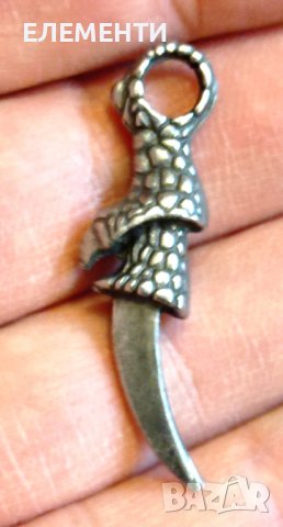 Метален Елемент / Медальон - Нокът на Орел-4 см, снимка 2 - Колиета, медальони, синджири - 39874057
