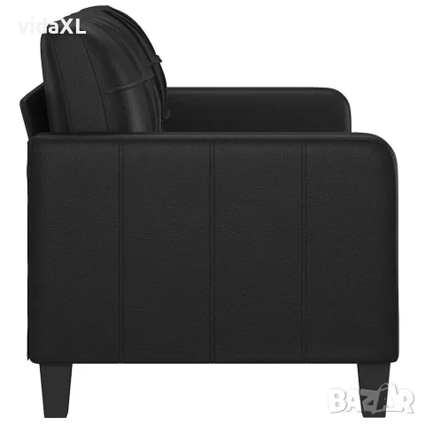vidaXL 2-местен диван, черен, 140 см, изкуствена кожа, снимка 4 - Дивани и мека мебел - 56147300