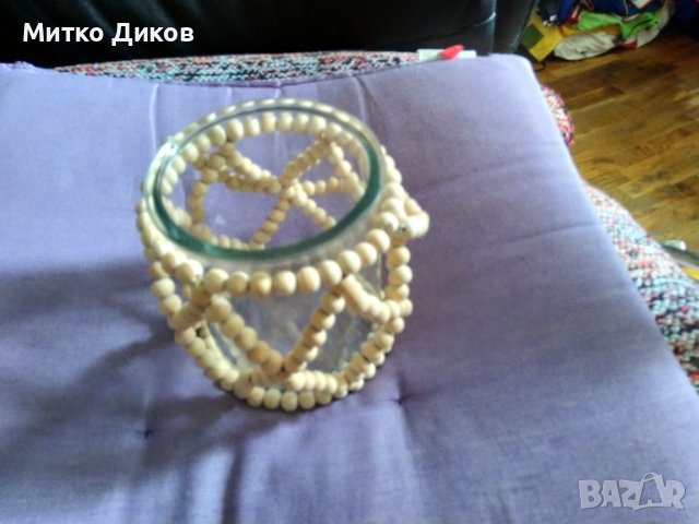 Терикатски буркан с плетена дръжка топчета за носене Н-125мм и фи -100мм