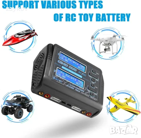 HTRC Lipo C240 Duo зарядно устройство RC зарядно за LiPo Li-ion LiHV LiFe NiMH NiCD Pb, снимка 4 - Оригинални зарядни - 50104915