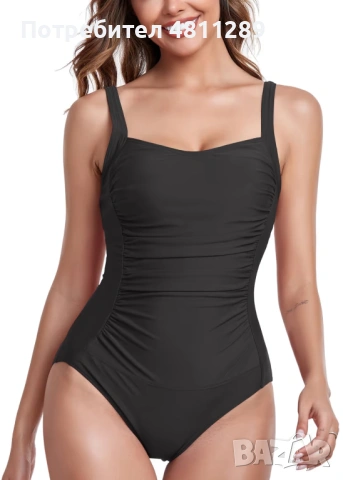 Цял бански костюм цвят черен - размер М