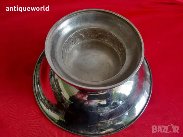 1928г. Посребрен Съд Фруктиера Никел/Сребро Висока Проба , снимка 9 - Антикварни и старинни предмети - 50121949
