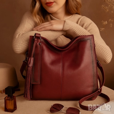 Стилна дамска чанта с голям обем и организация, снимка 11 - Чанти - 51865265