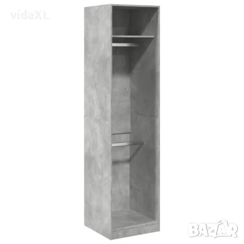 vidaXL Гардероб, бетоново сив, 50x50x200 см, инженерно дърво