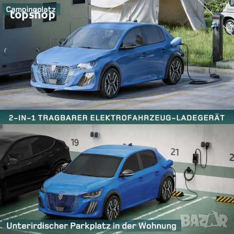 ЧИСТО НОВА зарядна станция за електрически автомобили тип 2 Schuko 3.7 kW [7 м, 6-16 A] 3/Y, ID.3..., снимка 4 - Аксесоари и консумативи - 51972120