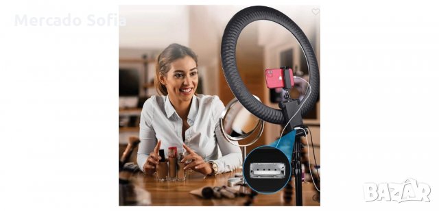 Регулируема ринг лампа с трипод и 120 LED лампички , снимка 4 - Селфи стикове, аксесоари - 34433919