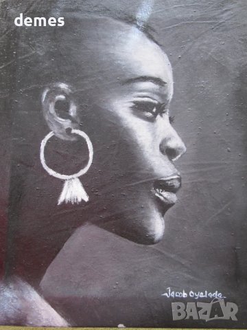 Портрет на жена-африканка-картина с маслени бои-серия