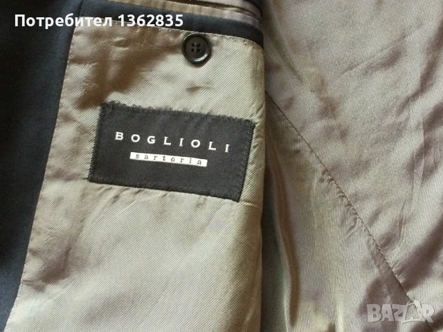 НОВО 100 % оригинално черно сако BOGLIOLI размер 54 / XL от Италия, снимка 6 - Сака - 51416881