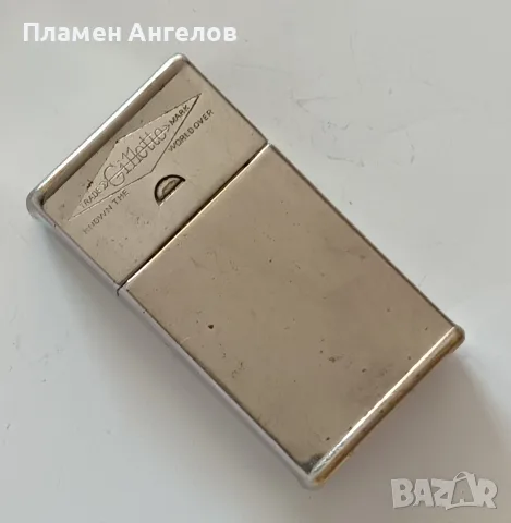 Рядък Антикварен контейнер /кутийка за ножчета Gillette. Сребърно покритие. 