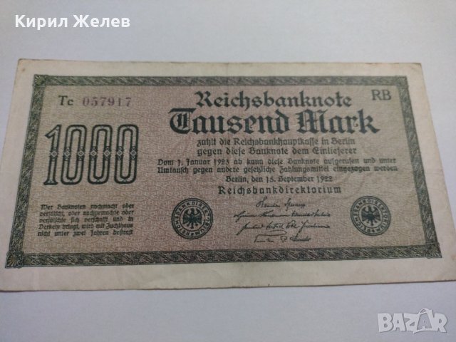 Райх банкнота - Германия - 1000 марки / 1922 година - 17920