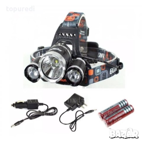 ЧЕЛНИК С 3 LED ДИОДА + ЗАРЯДНО ЗА АВТОМОБИЛ И МРЕЖОВО, снимка 1