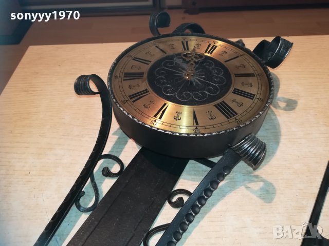 часовник с махало от ковано желязо-70х20см-внос швеицария, снимка 5 - Колекции - 30143549