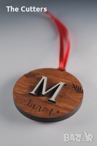Персонализирана дървена играчка за коледна елха, снимка 2 - Коледни подаръци - 38491662