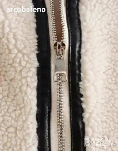 Ново есенно-зимно дамско яке с кожен ревер, снимка 3 - Якета - 47469118