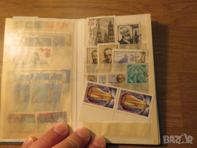 Колекция от 100 стари пощенски марки - синя корица  - птици, риби, цветя, красиви местности, видни л, снимка 9 - Филателия - 40792355