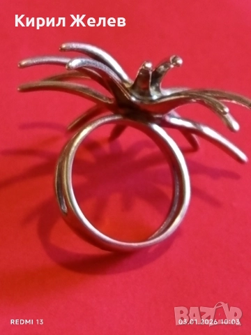 Сребърен пръстен с екстравагантен дизайн ВЕЛИКОЛЕПИЕ Арт бижу 52715, снимка 9 - Пръстени - 52960925