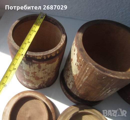 3 стари дървени кутии за подправки, дърво, снимка 5 - Антикварни и старинни предмети - 29593005