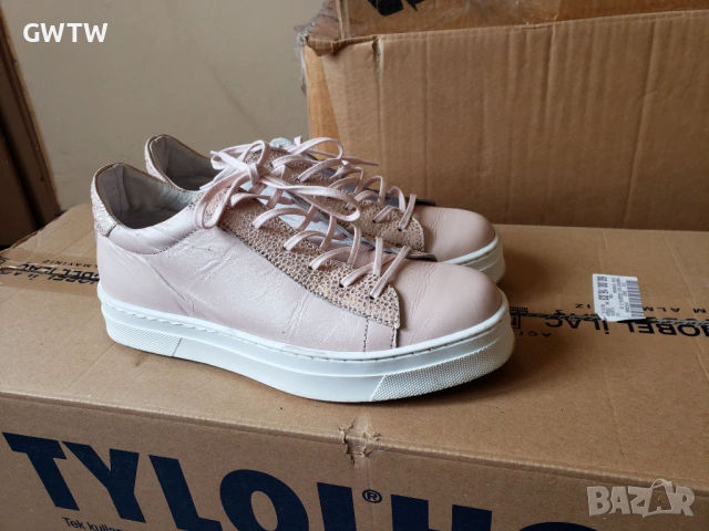 Розови кецове от естествена кожа, снимка 2 - Кецове - 54034703