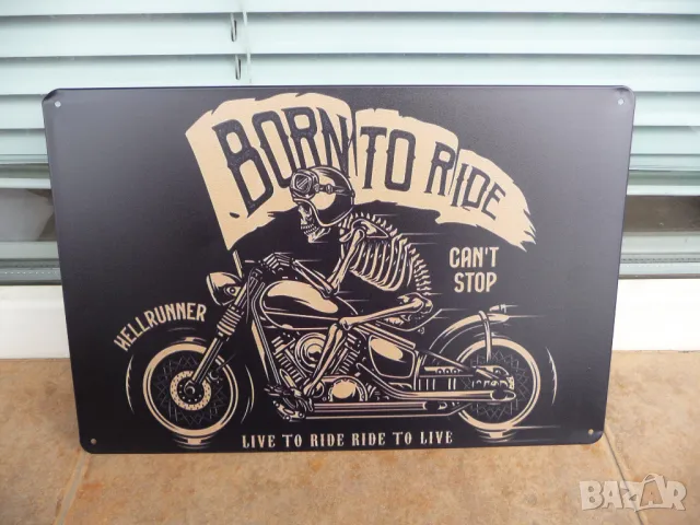 Метална табела мотор Роден за да кара мотоциклет жевей скорост моторист