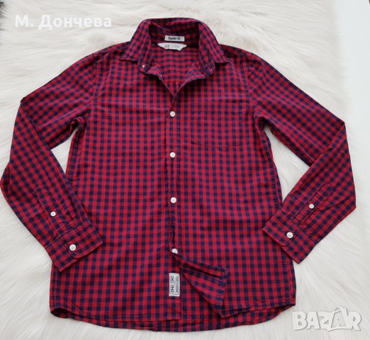 Карирана риза H&M 11-12 години  , снимка 4 - Детски ризи - 30903095