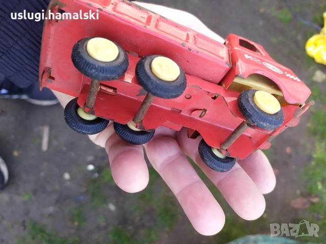 Стара ламаринена играчка/камион, снимка 5 - Антикварни и старинни предмети - 52792824