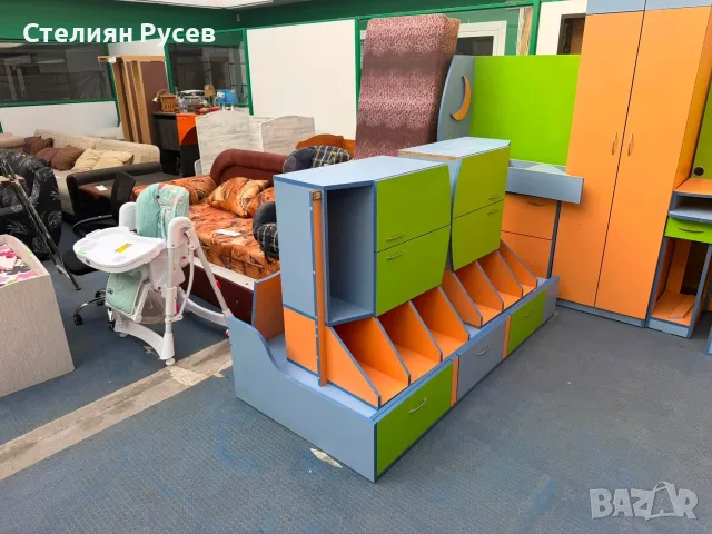 210865  детска стая легло  190/85 см + двукрилен детски MDF МДФ гардероб цена 344 евро  -235см висок, снимка 7 - Спални и легла - 55747167