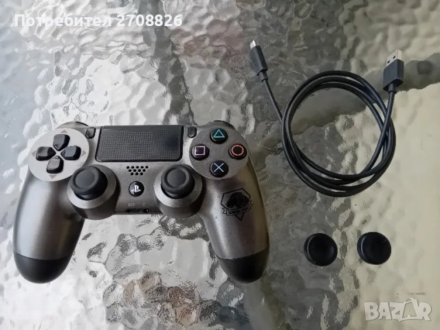 Лимитиран джойстик за Playstation 4 +оригинален USB кабел +нови тапи, снимка 1 - Аксесоари - 48118162