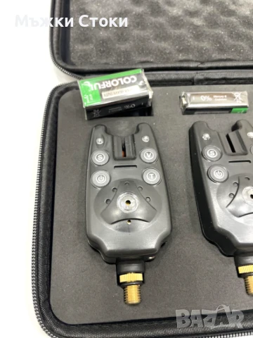 3 Броя Сигнализатори за риболов с кожен калъф, снимка 2 - Такъми - 50725516