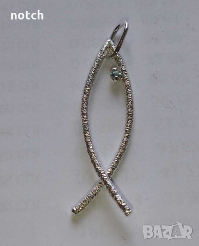 Сребърен медальон с естествен топаз, снимка 3 - Колиета, медальони, синджири - 31700190