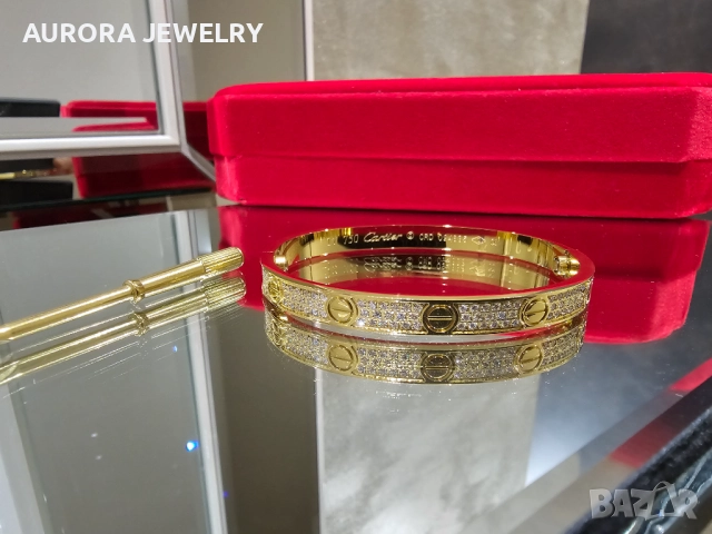 CARTIER Love Paved Gold Classic Diamonds Гривна с Отверка
