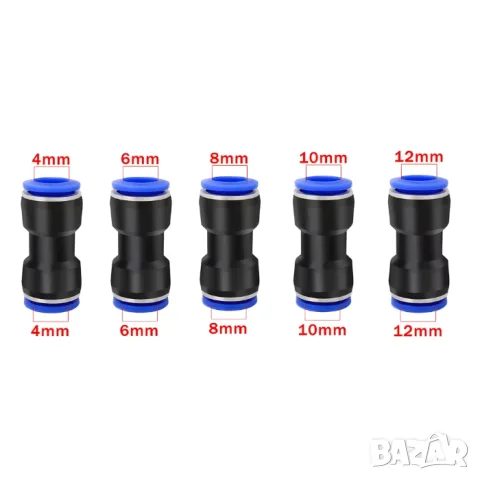 Комплект 60 пневматични бързи връзки Ø4–12 mm