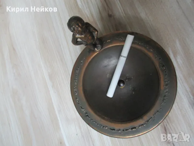 Красив стар меден пепелник, снимка 7 - Колекции - 49864491