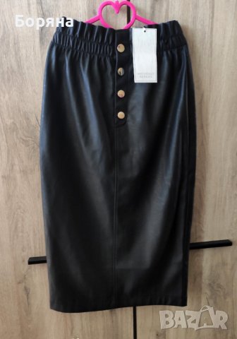 Нова кожена пола тип молив с висока талия Michelle Kеegan , снимка 2 - Поли - 37274885