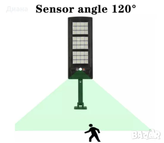 Соларна улична лампа с дистанционно управление 2400W , снимка 4 - Соларни лампи - 47542158